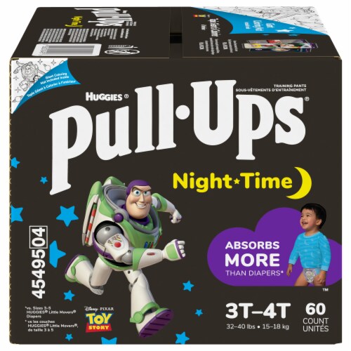 Pull-Ups Night-Time Boys' Potty Training Pants, 3T-4T (32-40 lbs), 60 ct -  Smith's Food and Drug