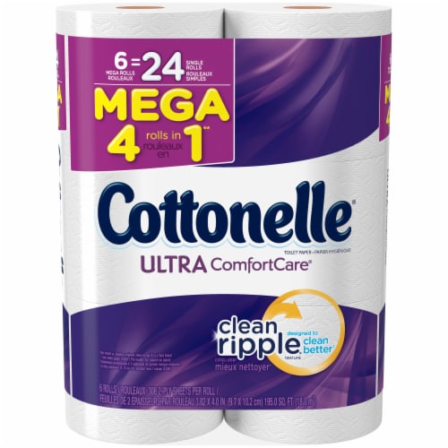 Cottonelle Ultra Comfort Care Mega Roll Toilet Paper Perspective: front