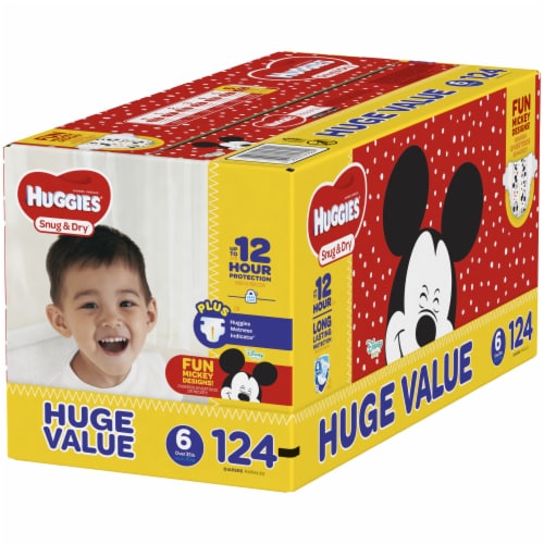 Huggies Snug & Dry Baby Diapers, Size 6 (35+ lbs), 124 count - Ralphs