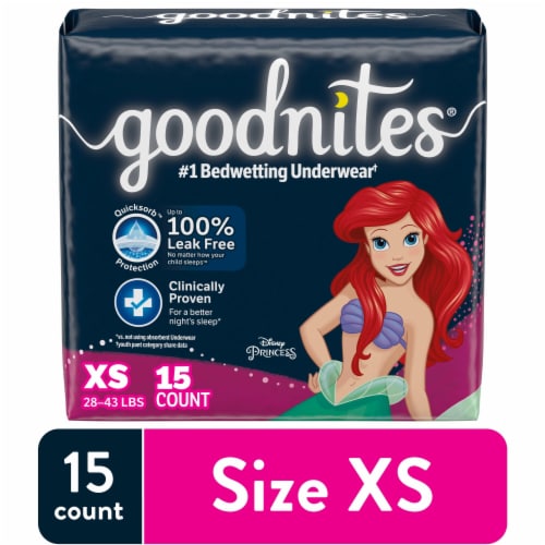 Goodnites Girls' Bedwetting Underwear XS (28-43 lbs), 15 ct