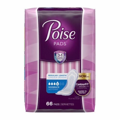 Poise Moderate Absorbency Regular Pads Perspective: front