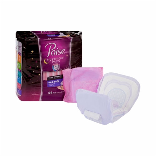 Poise Overnight Incontinence Pads For Women Ultimate Absorbency Bladder  Control Pads, 24 ct - Smith's Food and Drug