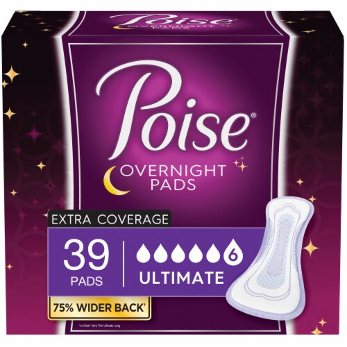 Poise Overnight Incontinence Pads For Women Ultimate Absorbency Bladder  Control Pads, 39 ct - Gerbes Super Markets