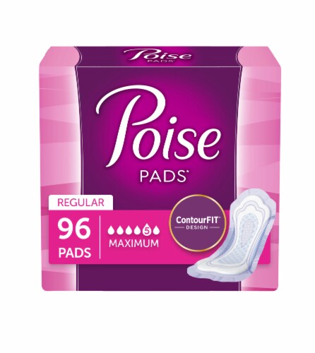Poise Regular Length Maximum Absorbency Pads Perspective: front
