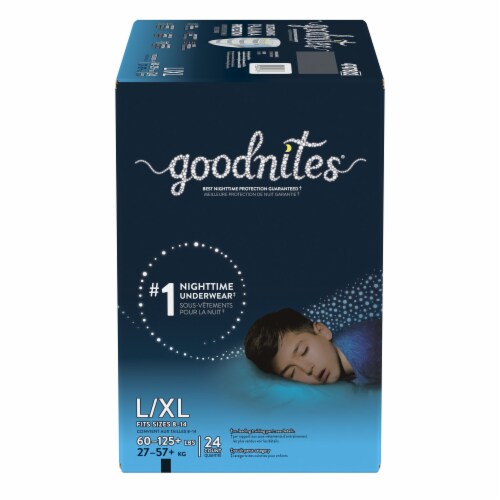 Goodnites Boys' Bedwetting Underwear, L/XL (60-125+ lbs) Perspective: front