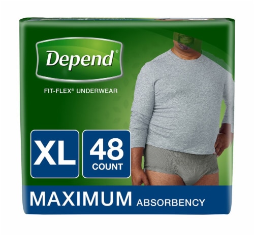 Depend Fit-Flex Maximum Absorbency X-Large Incontinence Underwear, 48 ct -  Kroger