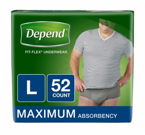 Depend Fit-Flex Mens Maximum Absorbency Incontinence Underwear, 52