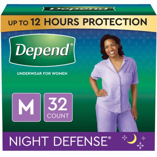 Depend Night Defense Medium Women's Underwear, 32 ct - Metro Market