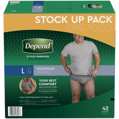 Depend FIT-FLEX Max Absorbency Large Incontinence Underwear for Men ...