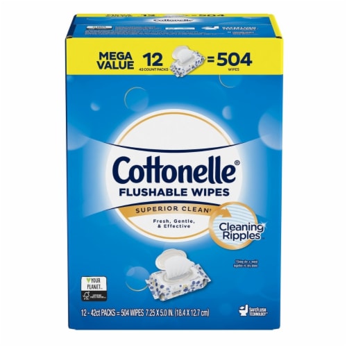 Cottonelle Flushable Wipes (504 Count) Perspective: front