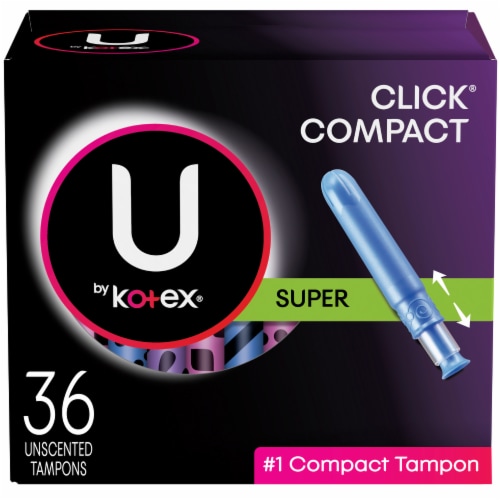 U by Kotex Click Compact Super Absorbency Unscented Tampons Perspective: front