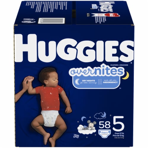 Huggies OverNites Baby Diapers, Size 5 (27+ lbs), 58 count - Kroger