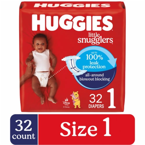 Huggies Little Snugglers Baby Diapers Size 1 (8-14 lbs), 32 ct - City Market