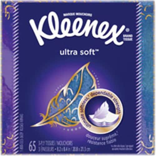 Kleenex Ultra Soft Facial Tissues Cube Box Perspective: front
