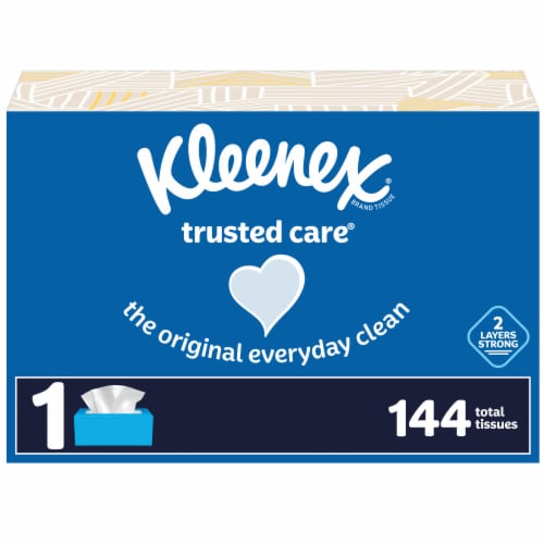 Kleenex Trusted Care Facial Tissues Flat Box