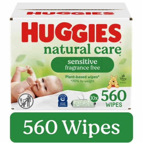 Huggies Natural Care Unscented Sensitive Baby Wipes Perspective: front