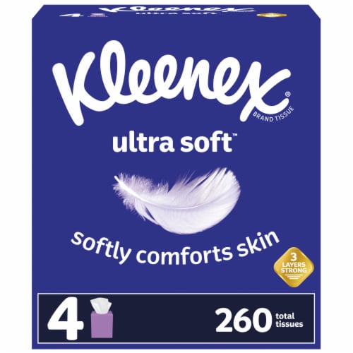 Kleenex Ultra Soft Facial Tissues - Cube Boxes Perspective: front