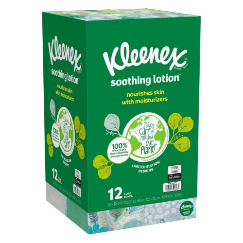 Kleenex Soothing Lotion Tissue, 3-Ply, 85 Count (12 Pack) Perspective: front