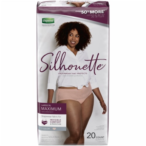 Depend® Silhouette® Maximum Absorbency Large/Extra Large Women's Incontinence Briefs Perspective: front