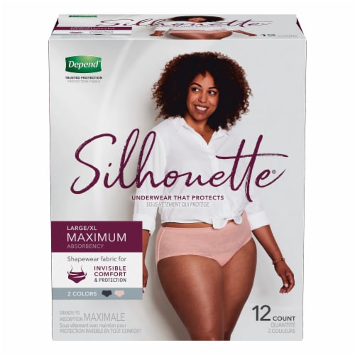 Depend Silhouette Maximum Absorbency L/XL Incontinence Underwear for Women,  12 ct - Kroger