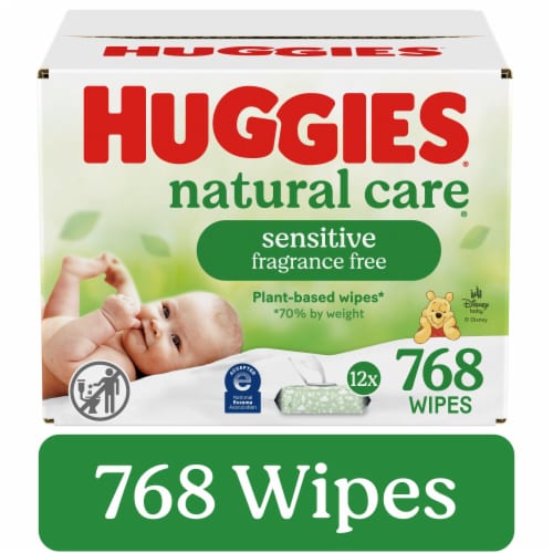 Huggies Natural Care Unscented Sensitive Baby Wipes Perspective: front