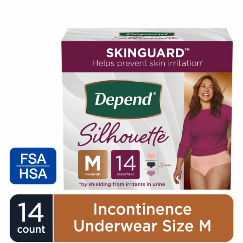 Depend Silhouette Incontinence Maximum L Black Pink & Berry Underwear, 12  ct - Kroger