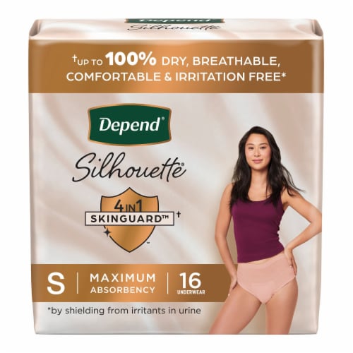 Depend Silhouette Disposable Underwear Female Waistband Style Small, 51413,  Maximum, 16 Ct, Small, 16 ct - Foods Co.