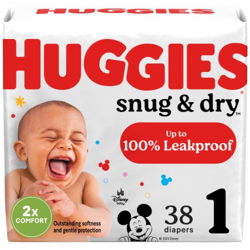 Huggies Snug & Dry Baby Diapers Size 1 (8-14 lbs) Perspective: front
