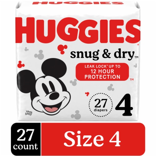 Huggies Snug & Dry Baby Diapers Size 4 (22-37 lbs) Perspective: front