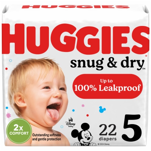 Huggies Snug & Dry Baby Diapers Size 5 (27+ lbs) Perspective: front