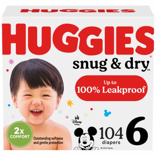 Huggies Snug & Dry Baby Diapers Size 6 (35+ lbs), 104 ct - Gerbes Super  Markets