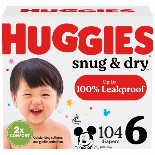 Huggies Snug & Dry Baby Diapers Size 6 (35+ lbs) Perspective: front