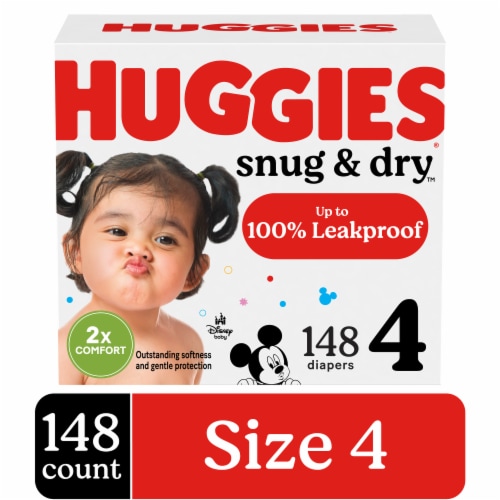Huggies Snug & Dry Baby Diapers Size 4 (22-37 lbs) Perspective: front