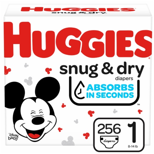 Huggies Snug & Dry Baby Diapers, Size 1 (8-14 lbs), 256 count - King Soopers