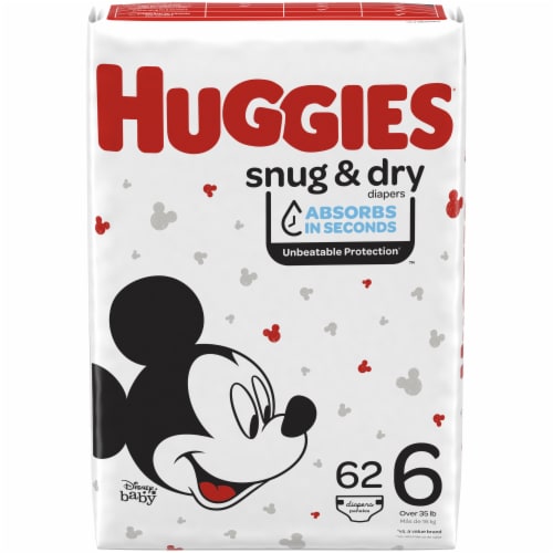 Huggies Snug & Dry Baby Diapers, Size 6 (35+ lbs), 124 count - King Soopers