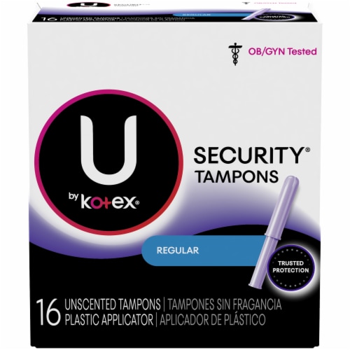 U By Kotex Security Regular Unscented Tampons Perspective: front