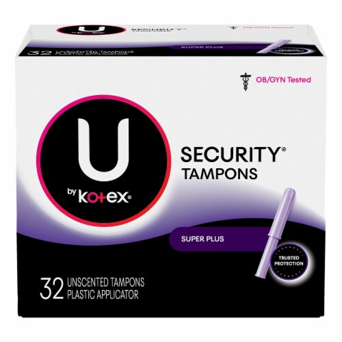 U by Kotex Security Super Plus Unscented Tampons Perspective: front