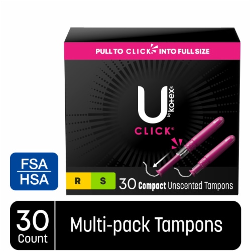 U by Kotex Click Compact Tampons Duo Pack Regular/Super Absorbency