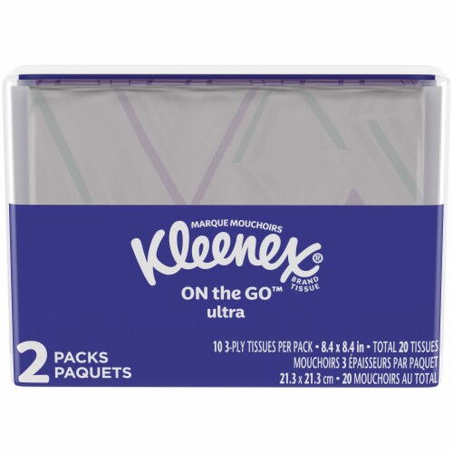 Kleenex On the Go Ultra 3-Ply Facial Tissue Packs Perspective: front