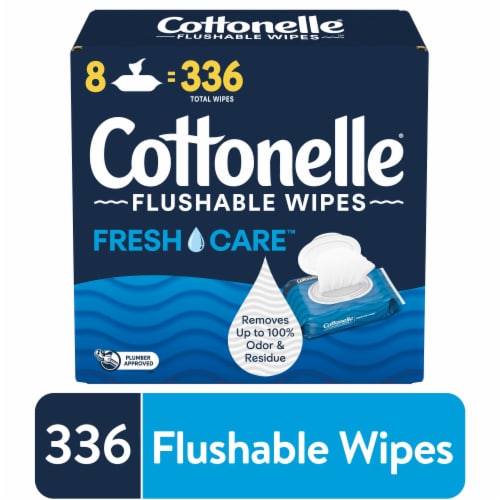 Cottonelle Fresh Care Flushable Wet Wipes Flip-Top Packs Adult Wet Wipes Perspective: front