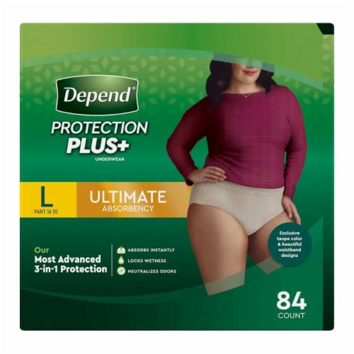 Depend Protection Plus Ultimate Underwear for Women, Large (84 Count), 1  unit - Pay Less Super Markets