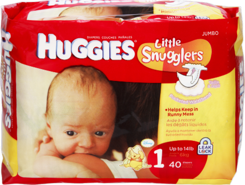 Huggies Little Snugglers Baby Diapers Size 1 (8-14 lbs), 32 ct - City Market