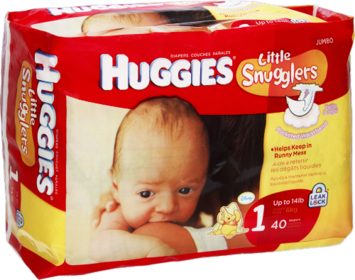 Huggies Little Snugglers Baby Diapers, Size 1 (8-14 lbs) Perspective: front