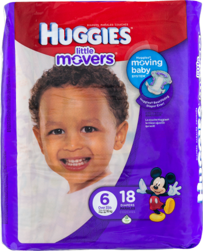 Huggies Little Movers Baby Diapers, Size 6 (35+ lbs), 18 ct - Kroger