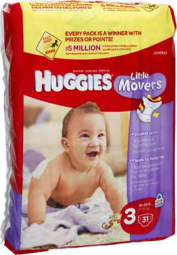 Huggies Little Movers Baby Diapers, Size 7 36 ct