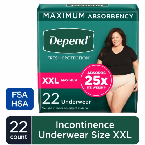 Depend Adult Incontinence Underwear Fresh Protection for Women, Size XXL Perspective: front