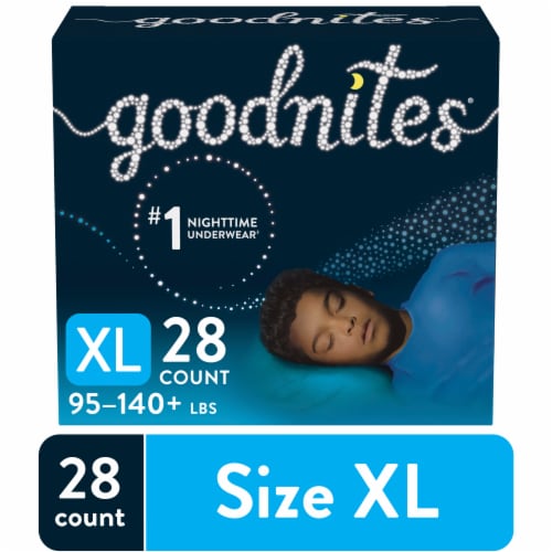 Goodnites Boys' Bedwetting Underwear XL (95-140 lbs) Perspective: front
