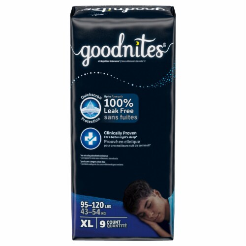 Goodnites Boys' Bedwetting Underwear, XL (95-140 lbs), 9 ct - Foods Co.