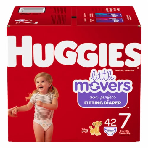  Huggies Size 7 Diapers, Little Movers Baby Diapers, Size 7 (41+  lbs), 80 Count : Baby