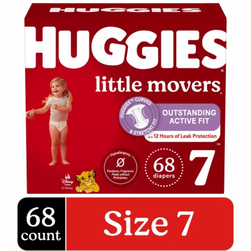 Huggies Little Movers Baby Diapers Size 7 (41+ lbs) Perspective: front